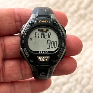 Timex Ironman Triathlon Black and Silver Digital Sports Watch